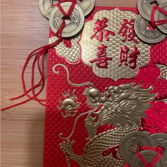 Year of the Dragon Money Luck Envelope 3 feng Shui Coin Set - Picture 7 of 12